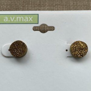 A.V.Max Women Earrings AVMAXACCESSORY Gold Tone Stud Ear Jewelry New